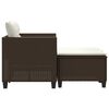 vidaXL Garden Sofa Brown PE Rattan 2-Seater Removable Covers