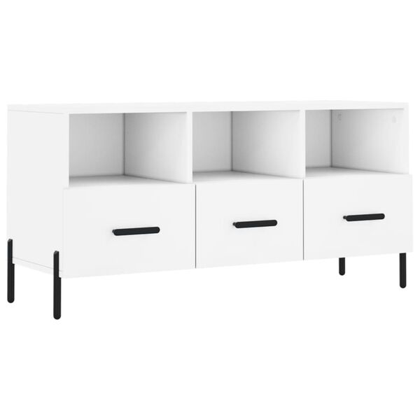 vidaXL TV Cabinet White Engineered Wood, Iron Medium TV Cabinet