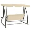 vidaXL Swing Bench Sand white PVC-coated fabric, powder-coated steel Large