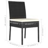 vidaXL Dining Set Black Poly rattan, powder-coated steel, glass