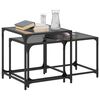 vidaXL Nesting Coffee Table Black Engineered wood, steel, glass Small