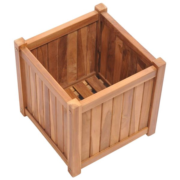 vidaXL Raised Bed Natural teak Fine sanded teak wood with water-based finish