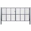 vidaXL Mesh Garden Gate Galvanised Steel 157.5x68.9" Grey