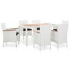 vidaXL Dining Set Natural, White, Black