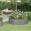 vidaXL Patio Raised Bed Galvanised Steel 140x140 x 14.2 " Grey