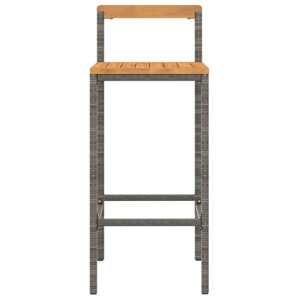 vidaXL Bar Stool Set of 4 Grey
