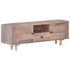 vidaXL TV Cabinet Light grey wood, Brass