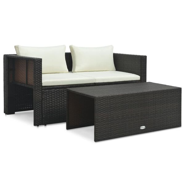 vidaXL Sofa Set Brown and White