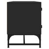vidaXL TV Cabinet Black Engineered wood, glass, steel Medium Doors