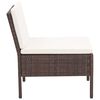 vidaXL Garden Lounge Set Brown PE Rattan Medium Modular