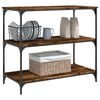 vidaXL Kitchen Trolley Smoked Oak 40.2"x19.7"x37.4" Engineered Wood