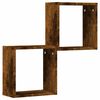 vidaXL Wall Cube Shelf Set of 2 Smoked oak Engineered wood