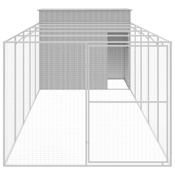 vidaXL Dog House Light grey Galvanized steel Large Durable Dog House