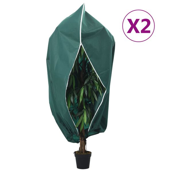 vidaXL Plant Fleece Cover Set of 2 Green