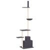 vidaXL Cat Tree Dark grey Engineered wood, plush, sisal Extra Tall