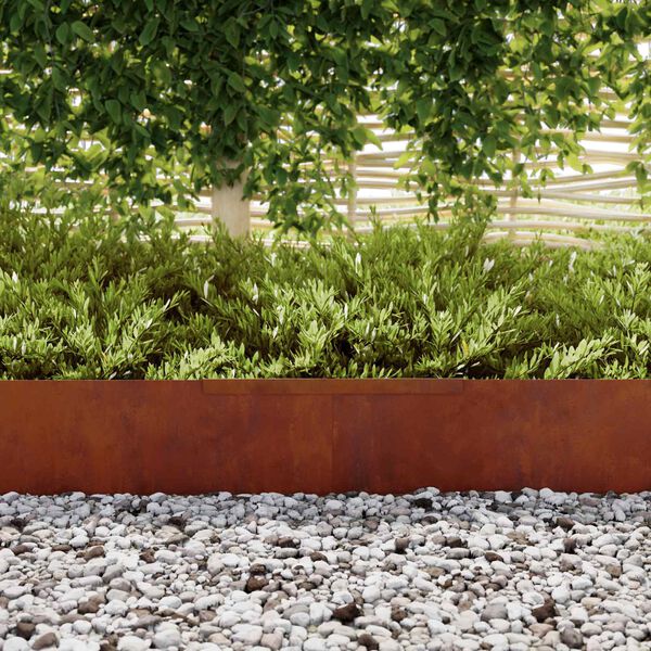 vidaXL Lawn Edging Rusty 450 x 0.05 x 15 cm Weathering Steel