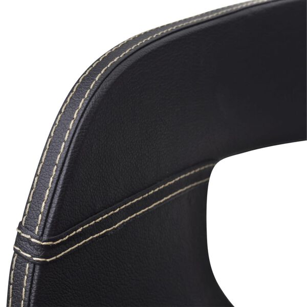 vidaXL Dining Chair Set of 4 Black, Walnut Artificial leather, Walnut wood