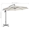 vidaXL Large Cantilever Garden Parasol Sand Polyester Fabric