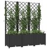 vidaXL Garden Planter Black Polypropylene Large Planters
