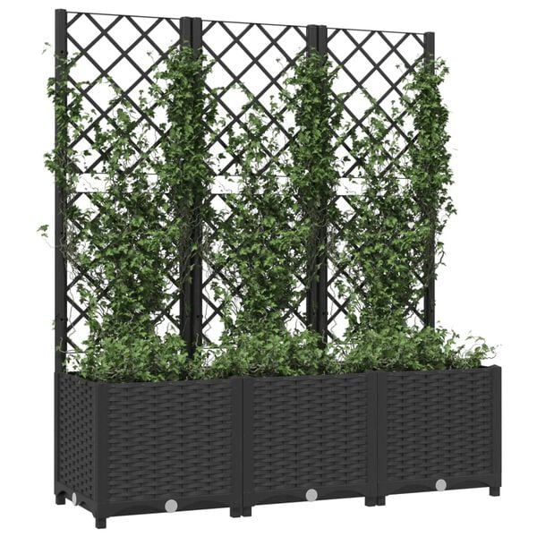 vidaXL Garden Planter Black Polypropylene Large Planters