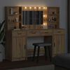 vidaXL Dressing Table Set with LED 3 pcs Artisan Oak Engineered Wood