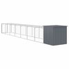 vidaXL Chicken Cage Anthracite Galvanized steel 43.3 x 320.1 x 43.3 in