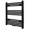 vidaXL Black Bathroom Central Heating Towel Rail Radiator Straight 23.62 x 30.08"