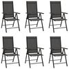 vidaXL Garden Dining Set Black Powder-coated aluminum, WPC, Textilene