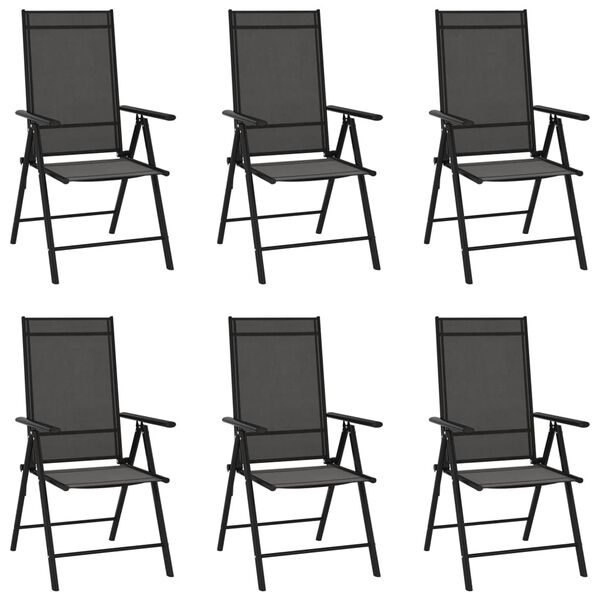 vidaXL Garden Dining Set Black Powder-coated aluminum, WPC, Textilene