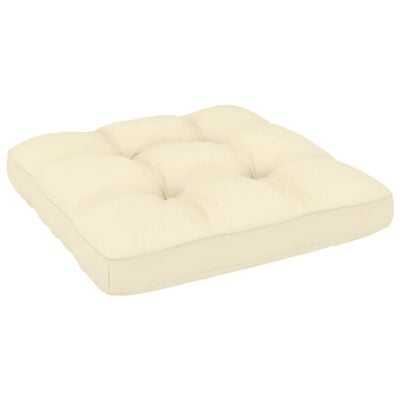 vidaXL Patio Middle Sofa with Cream Cushions Solid Pinewood