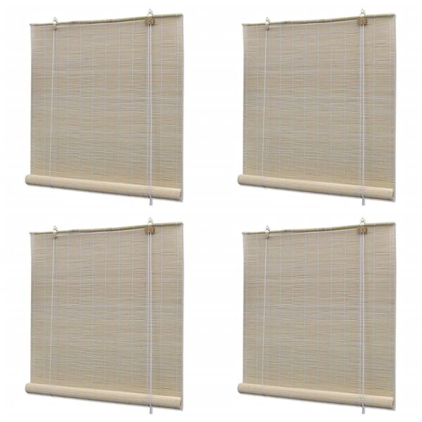 vidaXL Natural Bamboo Roller Blinds 4 pcs 47.2"x63"