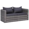 vidaXL Garden Lounge Set Poly Rattan Grey