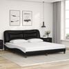 vidaXL Bed Frame without Mattress "Hvar" Black and White 72"x83.9"Faux Leather