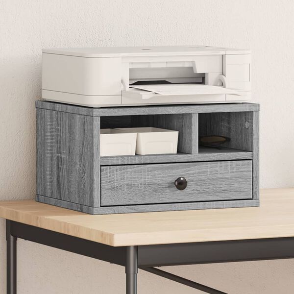 vidaXL Printer Stand Gray Sonoma 15.7"x12.6"x8.9" Engineered Wood