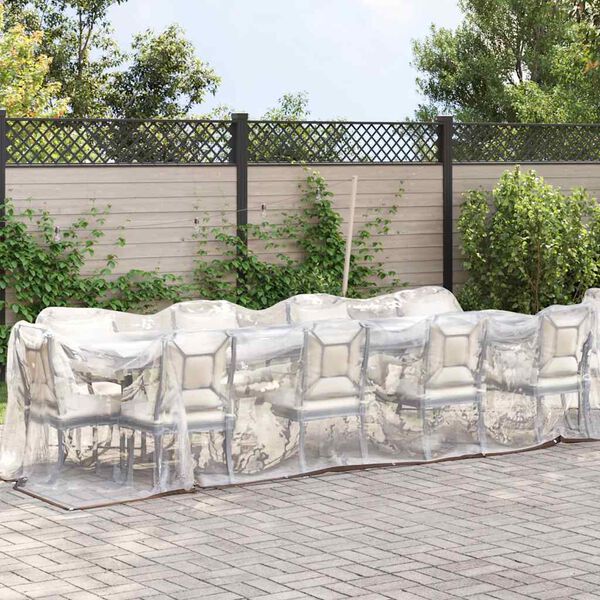 vidaXL Clear Tarpaulin with Eyelets 13.1x16.4' Polyethylene