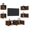 vidaXL TV Wall Unit Brown Oak Engineered Wood Medium TV Wall Unit