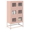 vidaXL Highboard Pink Cold-rolled steel Tall Highboard Rectangular