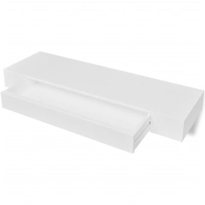 vidaXL Floating Wall Shelves with Drawers 2 pcs White 31.5"