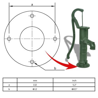 vidaXL Garden Water Pump with Stand Cast Iron