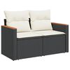 vidaXL Garden Sofa Set Black and Cream