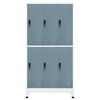 vidaXL Locker Cabinet Light grey Steel Medium Locks Locker Cabinet