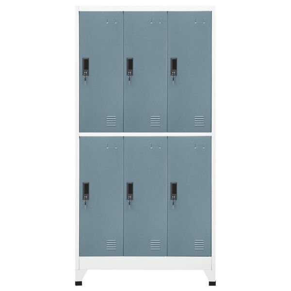 vidaXL Locker Cabinet Light grey Steel Medium Locks Locker Cabinet