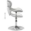vidaXL Dining Chair White Faux leather, Chrome steel Medium Swivel