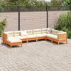 vidaXL Garden Sofa Set Wax brown Solid pine wood, Oxford fabric, PP cotton