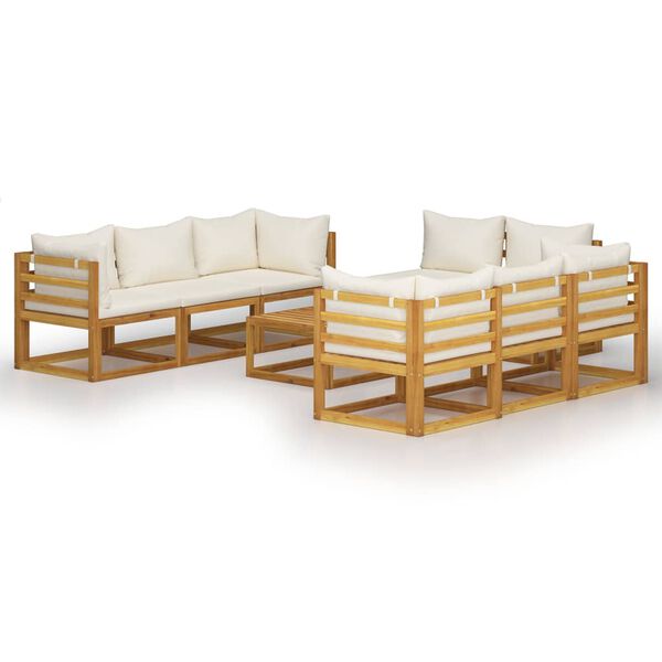 vidaXL Garden Lounge Set Natural wood Solid acacia wood Compact Modular