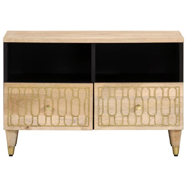 vidaXL TV Cabinet Bleached Natural Solid Mango Wood with Bleached Finish