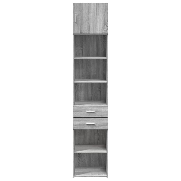 vidaXL Slim Storage Cabinet Grey sonoma Engineered Wood Tall