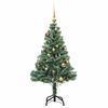 vidaXL Artificial Christmas Tree 150 LEDs&Ball Set&Flocked Snow 47.2"