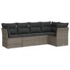 vidaXL Garden Sofa Set Grey PE rattan Large UV-resistant materials