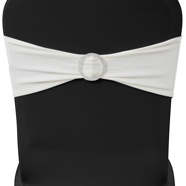vidaXL Chair Ribbon Set of 25 Cream Polyester Stretchable to 19.7 in